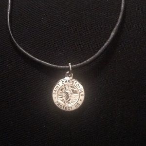 Get Back- St. Christopher Surfer Choker Necklace